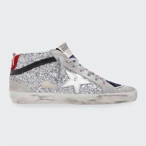 Golden Goose Midstar Silver Glitter size 41